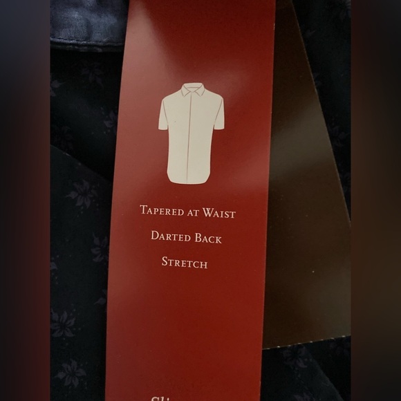 Perry Ellis Slim Fit Button Down Shirt Short Sleeve Floral Medium NWT - Picture 8 of 8